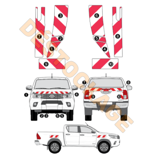 Markierungskit - Toyota Hilux - 2016-2020 selbstklebende reflektierende 3M-Streifen Markierungskit - Toyota Hilux - 2016-2020 selbstklebende reflektierende 3M-Streifen