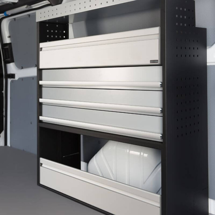 Aménagement PROVAN (gauche ou droite) avec tiroirs pour Citroen Jumpy 2007-2016 (photo générique) - côté
