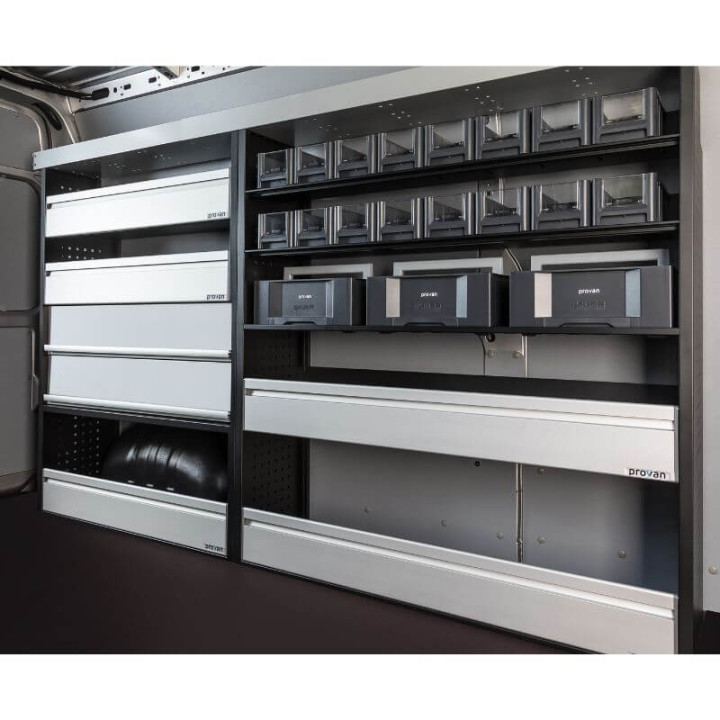 Aménagement PROVAN double (gauche) pour Peugeot Boxer 2006+ (photo générique)  vue de côté