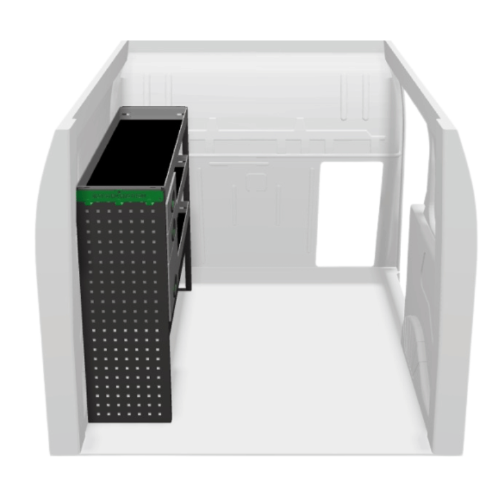 Ausbau für Ford Connect III 2024+ mit Schubladen (links) Seitenansicht