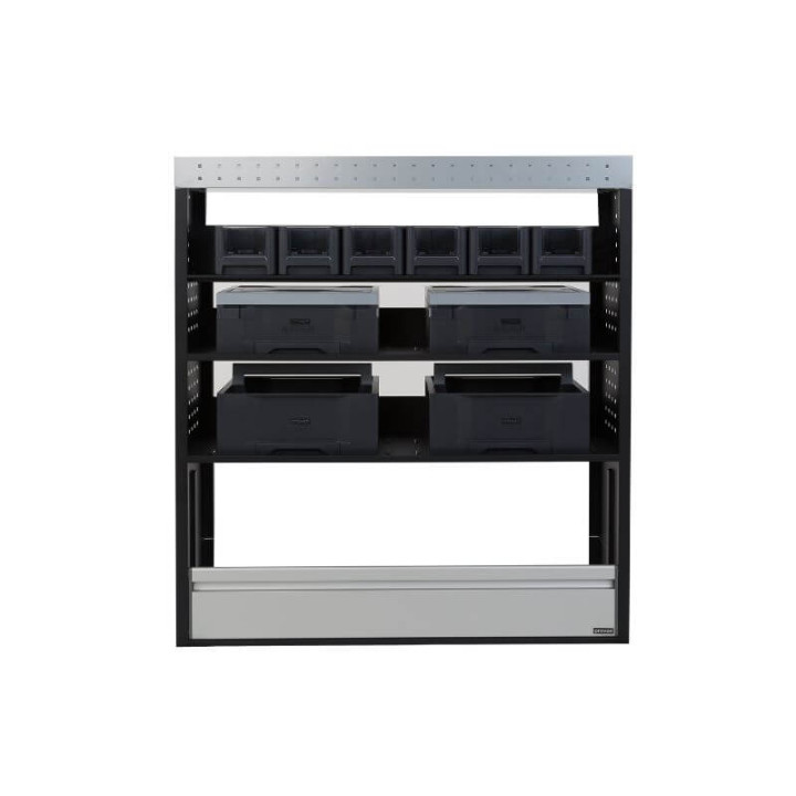 Aménagement PROVAN (gauche ou droite) avec mallettes pour Volkswagen T5 2011-2015 (photo générique) - vue de face