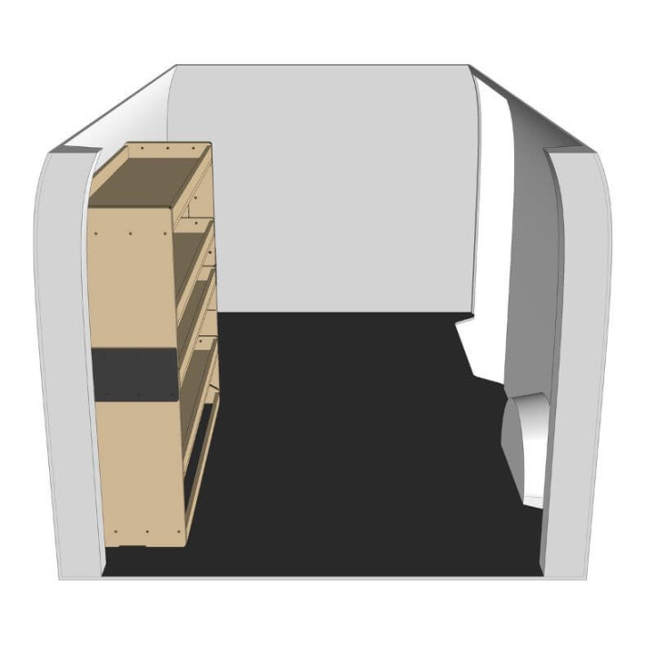 Rohholzregal links Seitenansicht Volkswagen T5 2011-2015