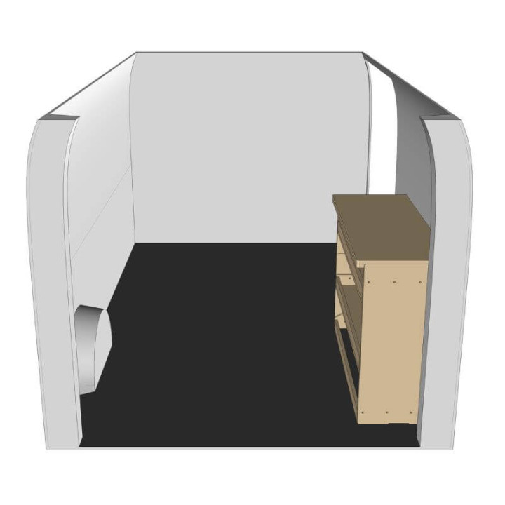 Rohholzregal rechts Seitenansicht Volkswagen T5 2011-2015