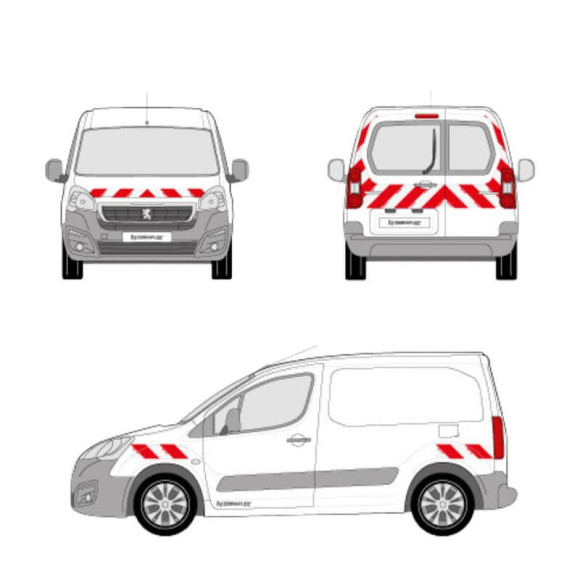 Markierungsset - Peugeot Partner II 2016-2018 mit Flügeltüren Markierungsset - Peugeot Partner II 2016-2018 mit Flügeltüren