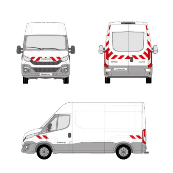 Markierungsset - IVECO Daily. Vorgeschnittene Klebestreifen zum Aufkleben Markierungsset - IVECO Daily. Vorgeschnittene Klebestreifen zum Aufkleben