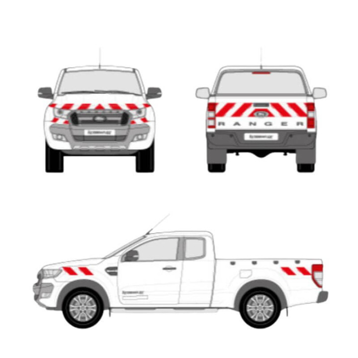 Markierungsset - Ford Ranger PICK-UP - selbstklebende Reflexstreifen