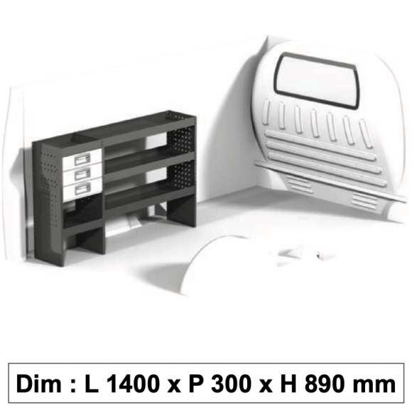 Aménagement métallique ECO6 pour véhicule utilitaire Aménagement métallique ECO6 pour véhicule utilitaire