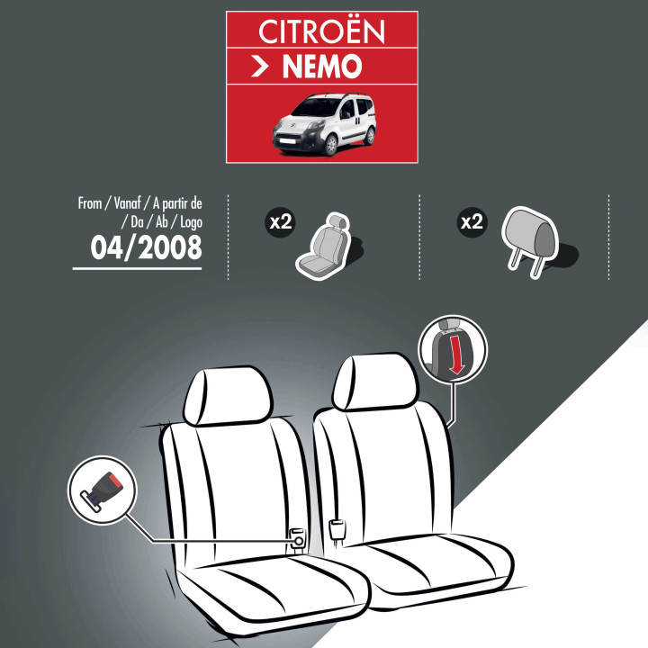 Housses de siège en simili cuir -  Citroen Nemo
