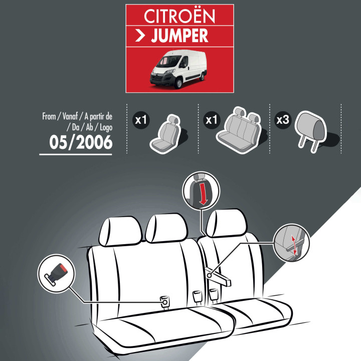 Housses de siège en simili cuir -  Citroen Jumper