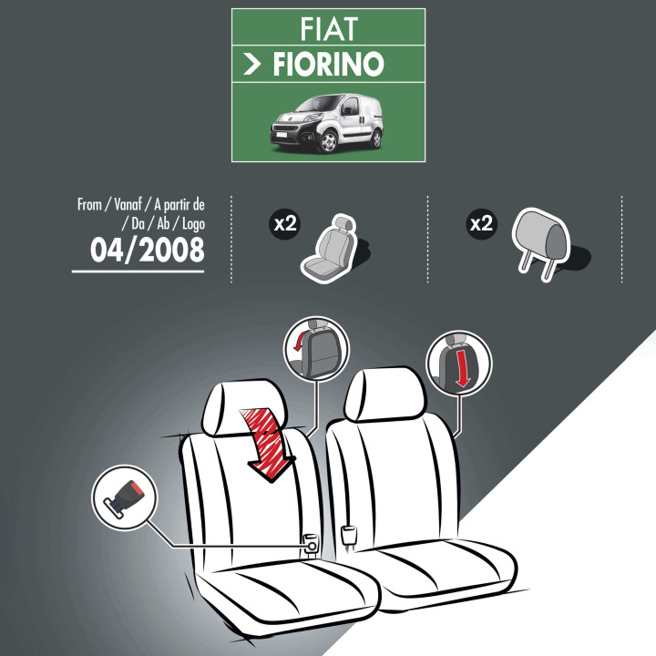Housses de siège en simili cuir -  Fiat Fiorino