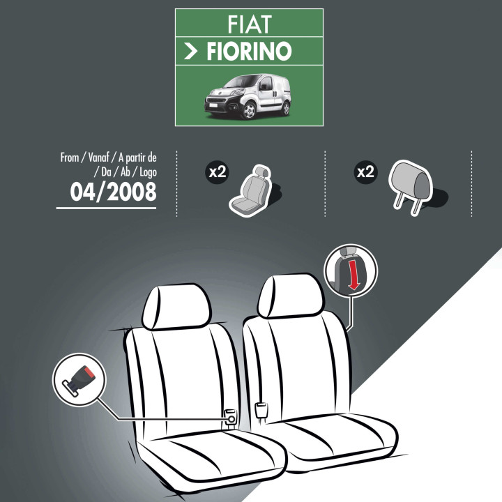 Sitzbezüge aus Stoff für Fiat Fiorino - ohne Ablage