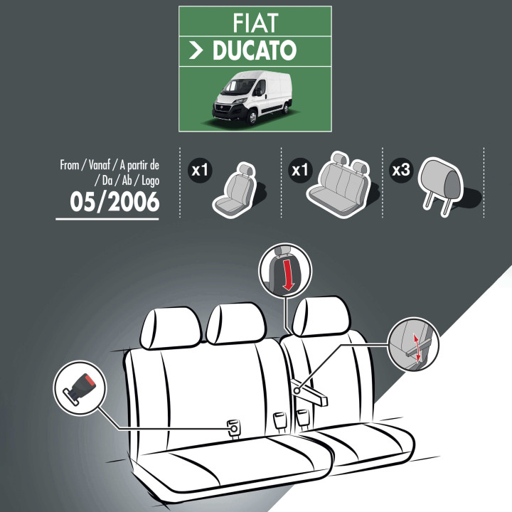 Housses de siège en simili cuir -  Fiat Ducato