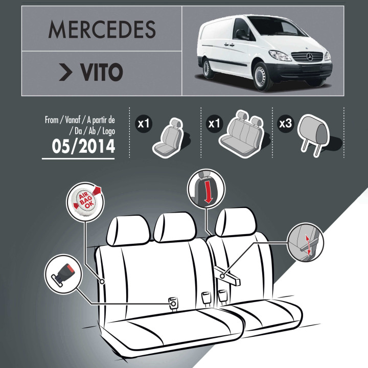 Housses de siège en simili cuir -  Mercedes Vito