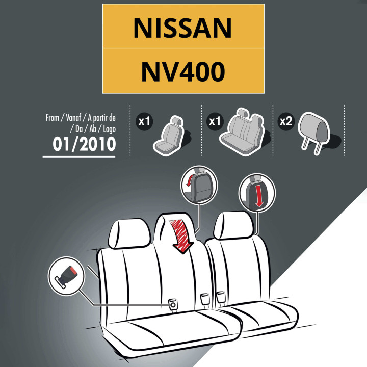 Housses de siège en simili cuir -  Nissan NV400