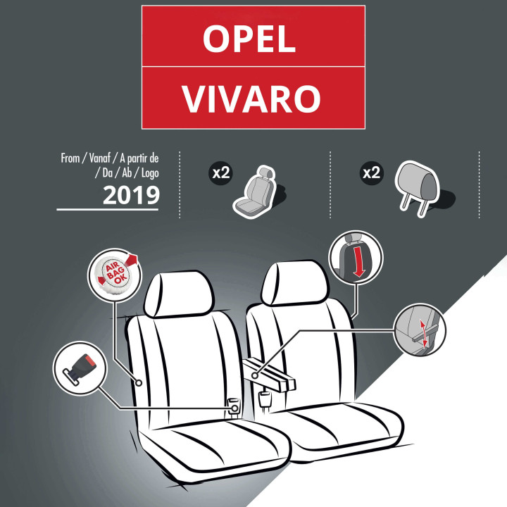Housses de siège en simili cuir -  Opel Vivaro 2019+