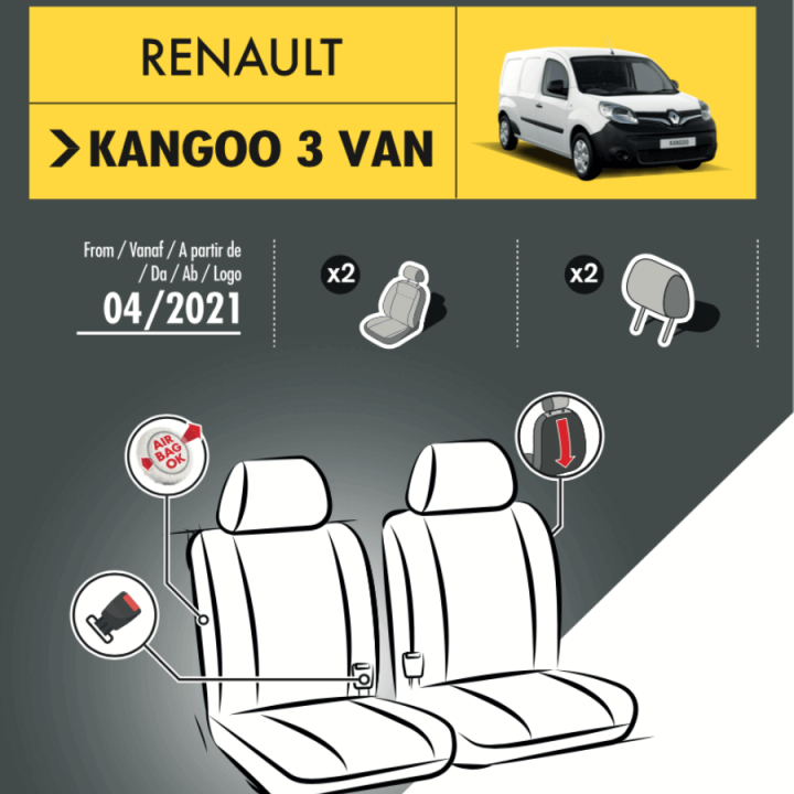 Sitzbezüge für Renault Kangoo Van III 2021+ 2 Sitze