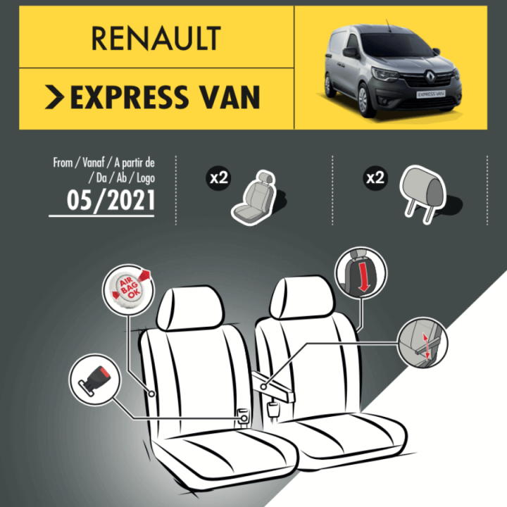 Housses de siège en simili cuir -  Renault Kangoo